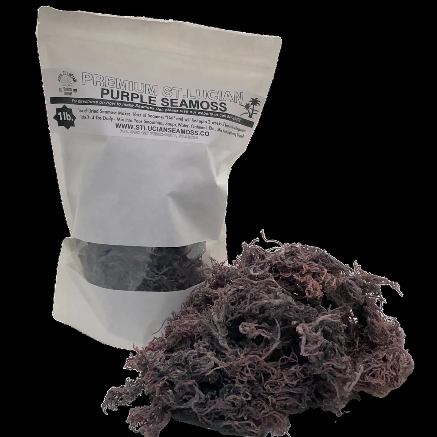 St.Lucian Pure Purple Seamoss - 1lb - Seamoss